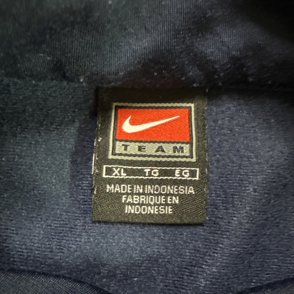Vintage Y2K Nike Team Full Zip Navy Blue Track Jacket Sz XL Swoosh Logo - Picture 3 of 7